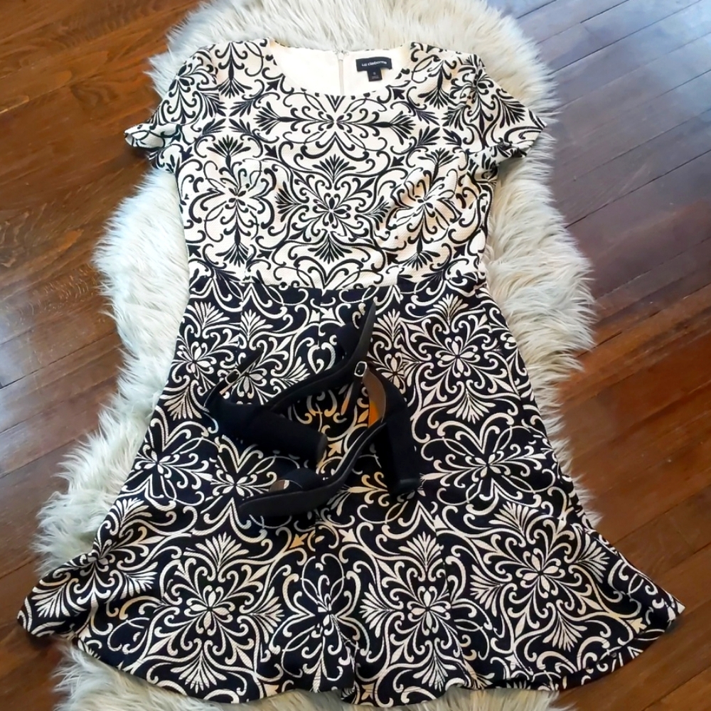 black and white dress